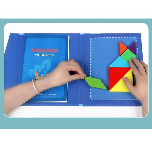 Kids Educational Learning Toy Magnetic Book Tangram