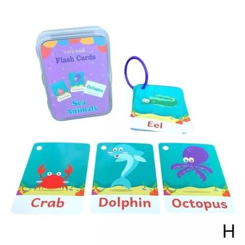 Kids Montessori Early Learning Flash Cards Cognition - Sea Animals
