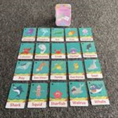 Kids Montessori Early Learning Flash Cards Cognition - Sea Animals
