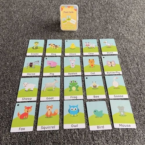 Kids Montessori Early Learning Flash Cards Cognition - Farm Animals