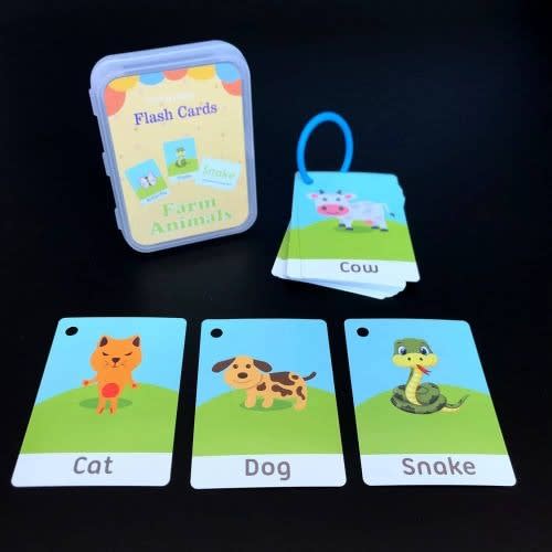 Kids Montessori Early Learning Flash Cards Cognition - Farm Animals