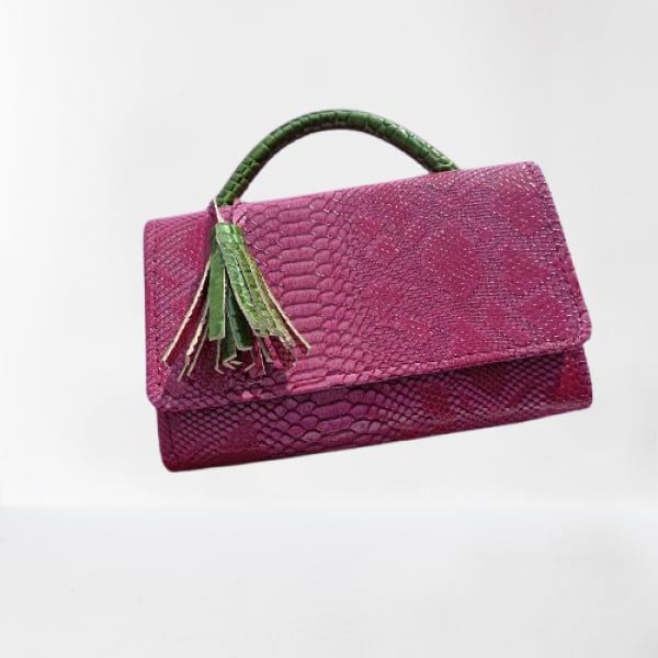 Pink And Lemon Green Ladies Bag