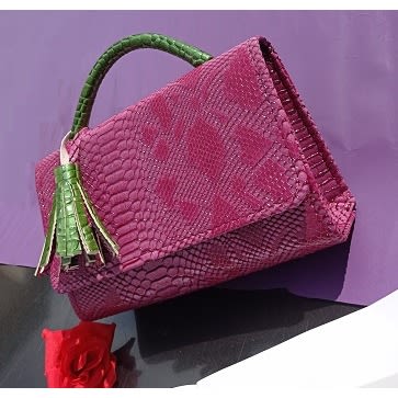 Pink And Lemon Green Ladies Bag