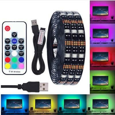 LED Strip Light Bar TV Back Lighting Kit + USB Remote Control - 43