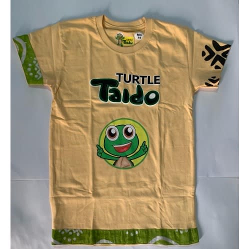 Turtle Taido Half Print Top - Cream