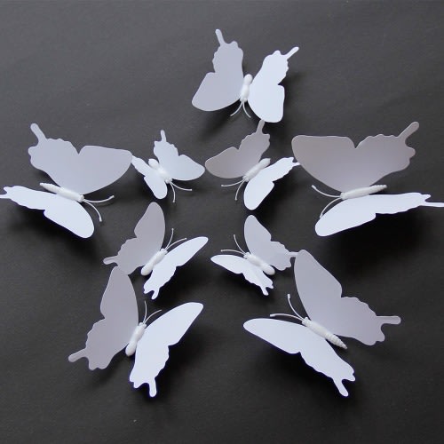 Wall Stickers Magnet Butterflies Diy Wall Sticker Home Wall Decor (white)