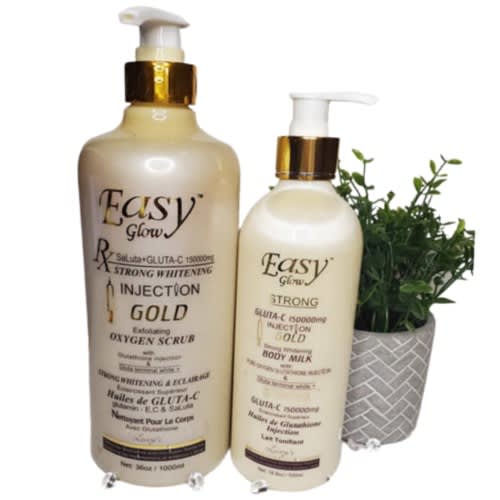 Easy Glow Injection Gold Oxygen Scrub & Body Milk Set