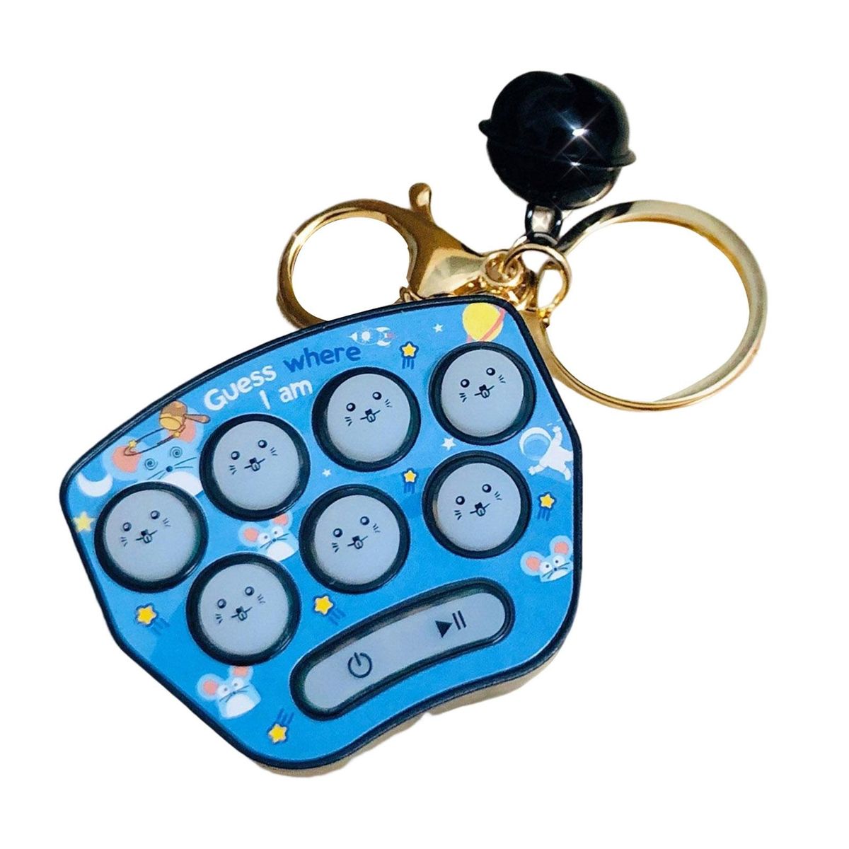 Memory Machine Whack-a-mole Keychain Black