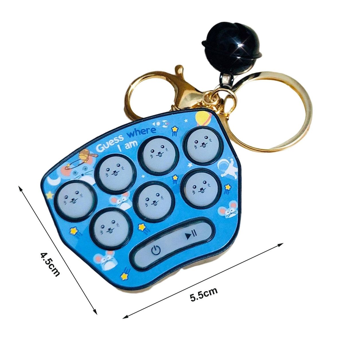 Memory Machine Whack-a-mole Keychain Black