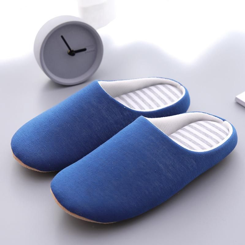 Mntrerm Men Casual Shoes Home Indoor Slippers Striped Soft Plush Male House Bedroom Slippers Warm Winter Cotton Slippers Shoes