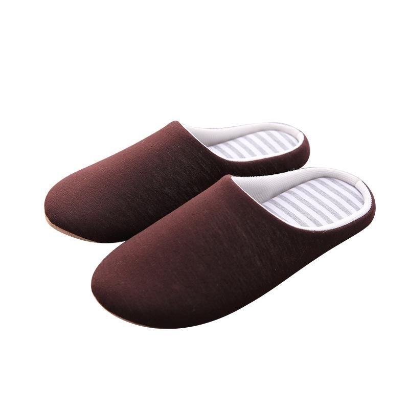 Mntrerm Men Casual Shoes Home Indoor Slippers Striped Soft Plush Male House Bedroom Slippers Warm Winter Cotton Slippers Shoes