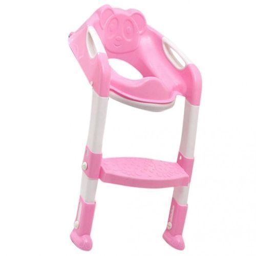Baby Foldable Toddler Kids Potty Training Chair Toilet Ladder Seat Step Pink