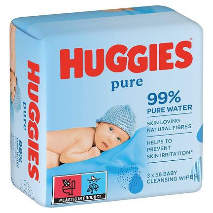Pure Babies Wipes, 3x 56 (168) Wipes