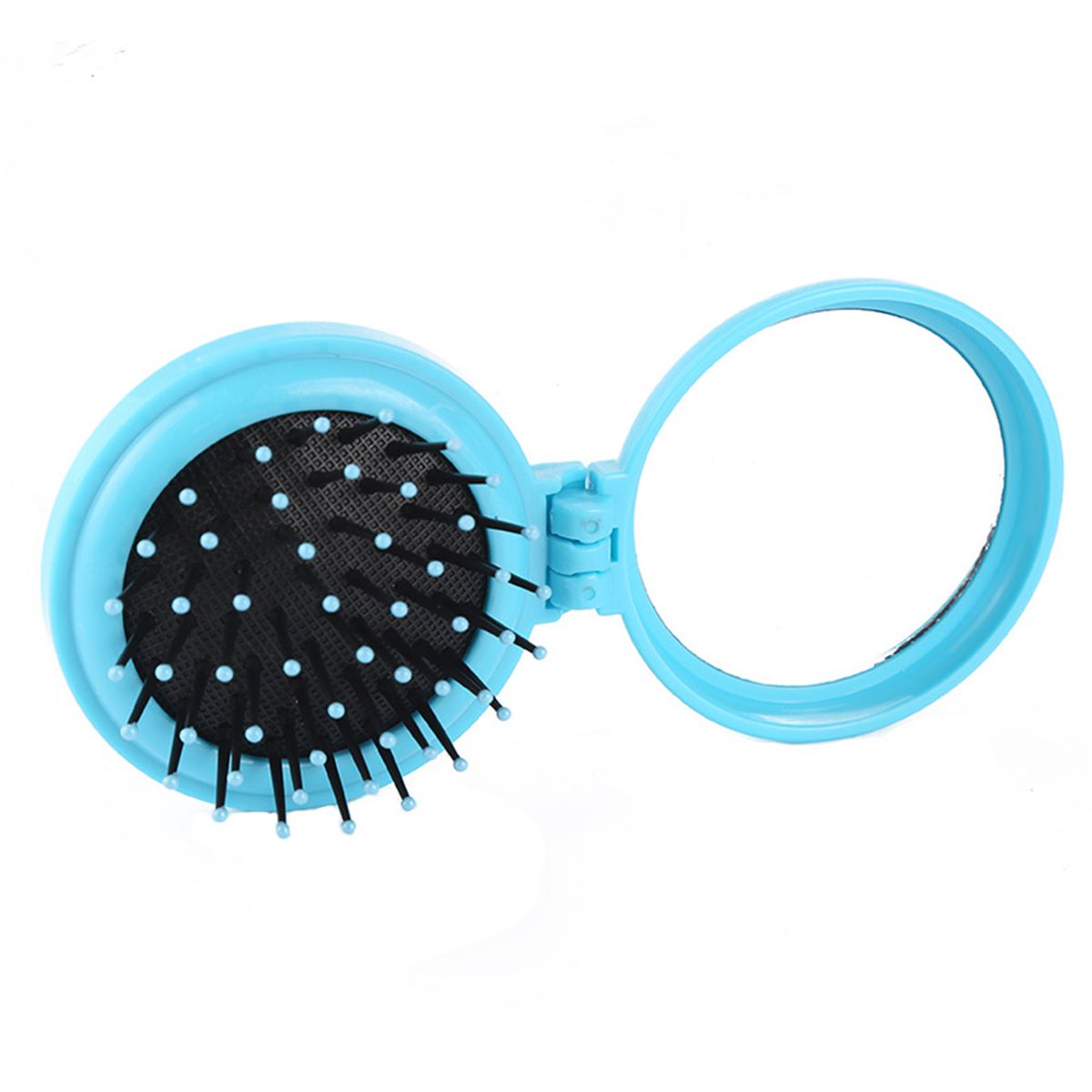 Pocket Folding Hair Brush With Portable Mirror Mini Travel