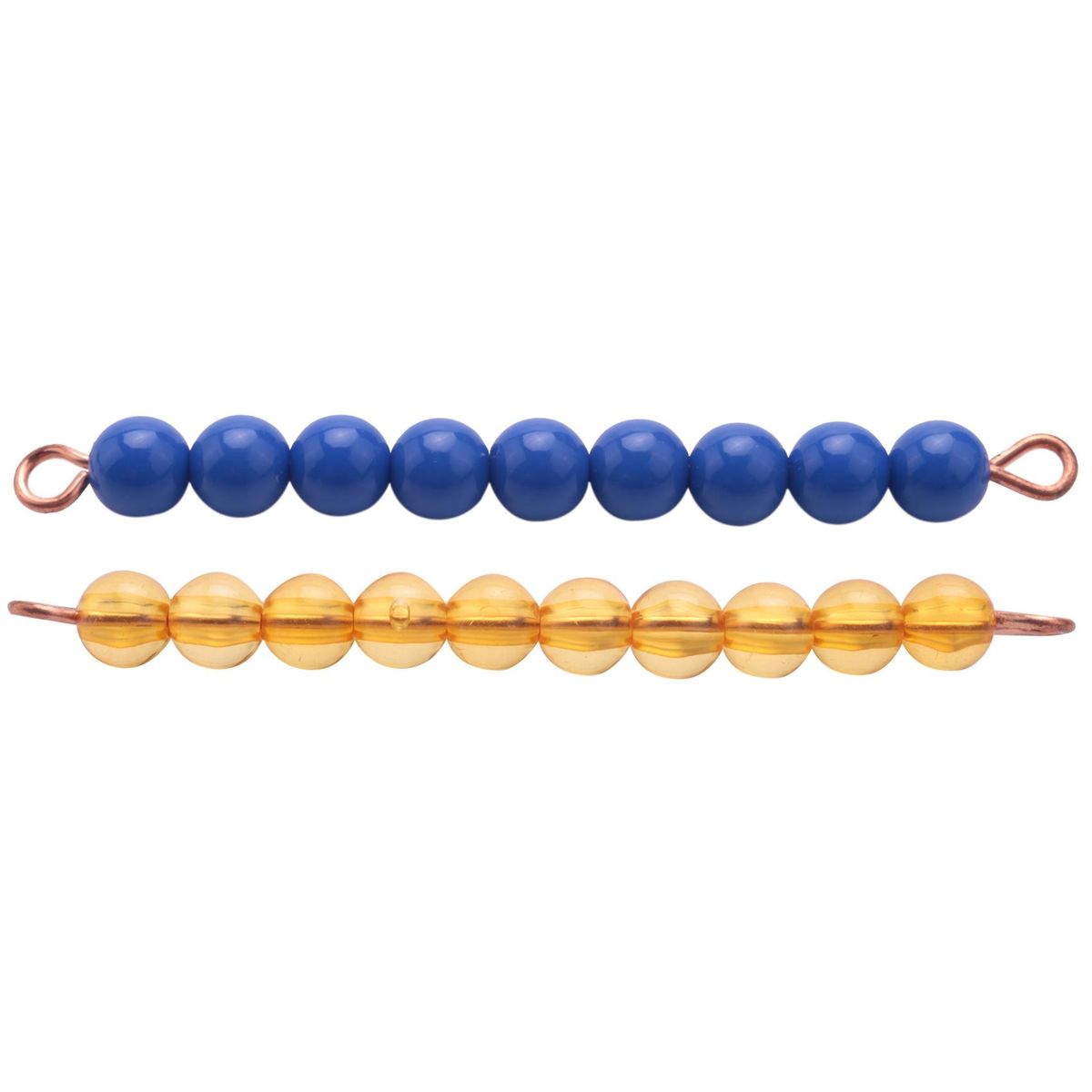 10Pcs 10 Yellow Beads + 10 Yarns Of 1-10 Colorful Colored