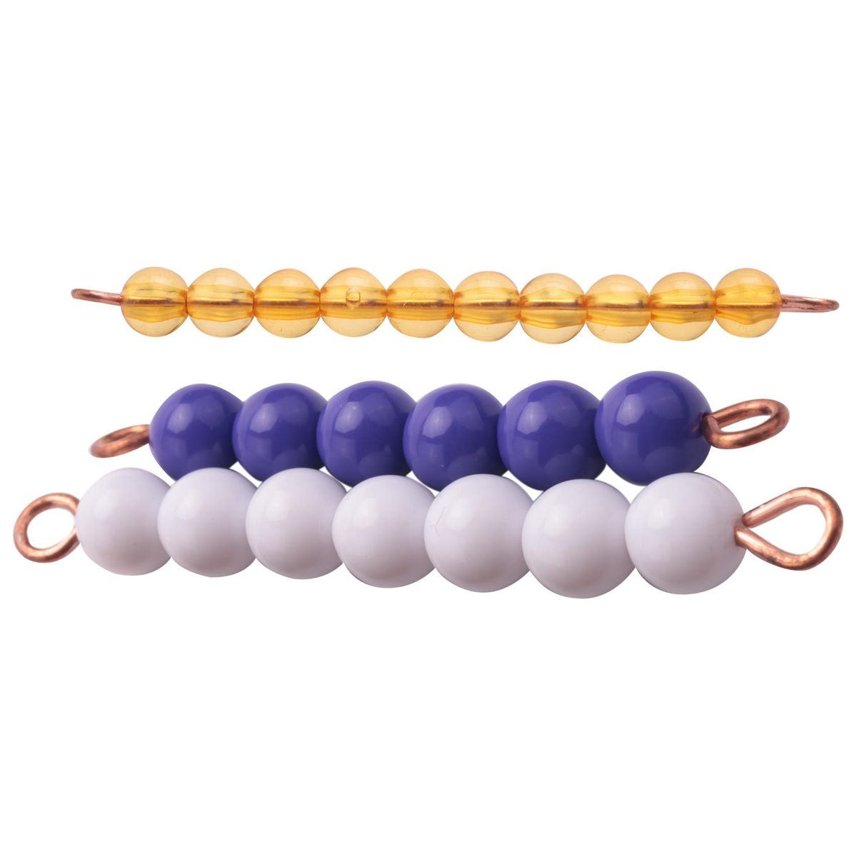 10Pcs 10 Yellow Beads + 10 Yarns Of 1-10 Colorful Colored