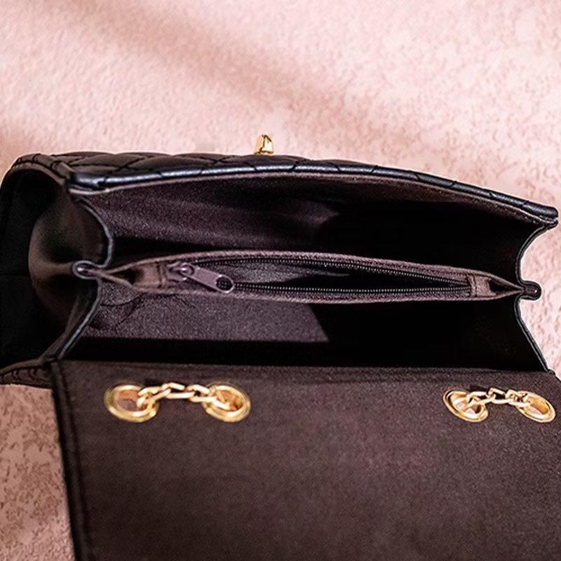 Women Crossbody Bag Leather Shoulder Bag For Ladies Chain Handbags Black