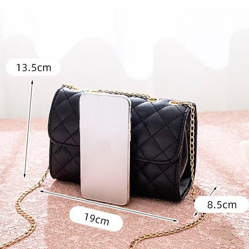 Women Crossbody Bag Leather Shoulder Bag For Ladies Chain Handbags Black