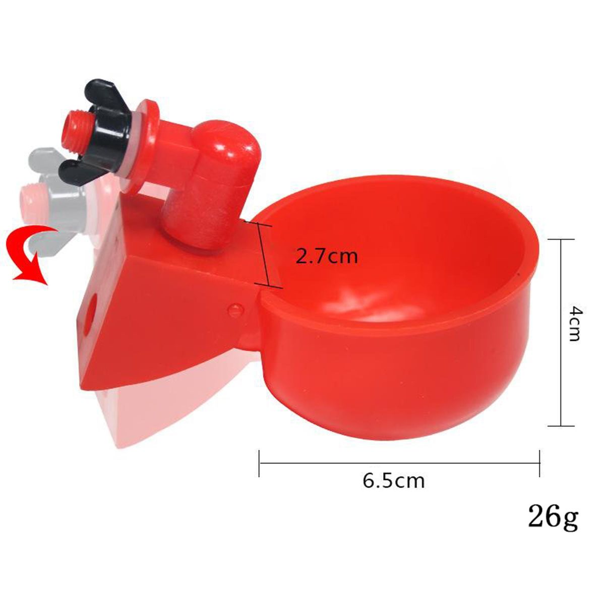 Poultry Chicken Automatic Watering Cups Farm Dispenser Waterer Red 1pc