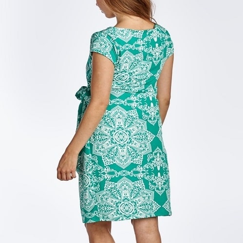 Maternity Cap-Sleeve Dress – Mint Green