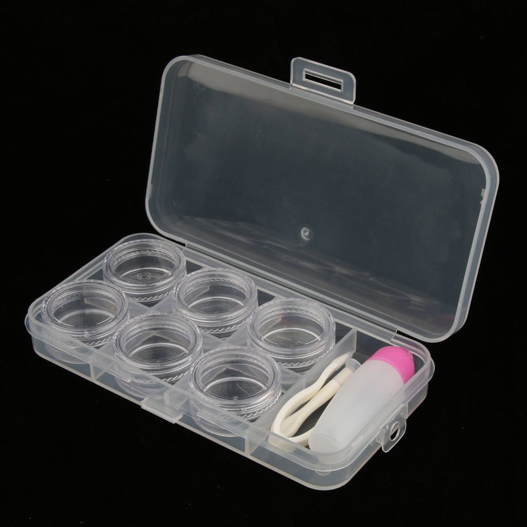 6pcs Contact Lens Boxes Travel Case With Tweezers Removal Applicator