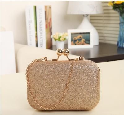 2018 Korean version of the new women's chain bag fluorescent sequins evening bag mini shoulder messenger evening bag trendy women Gold