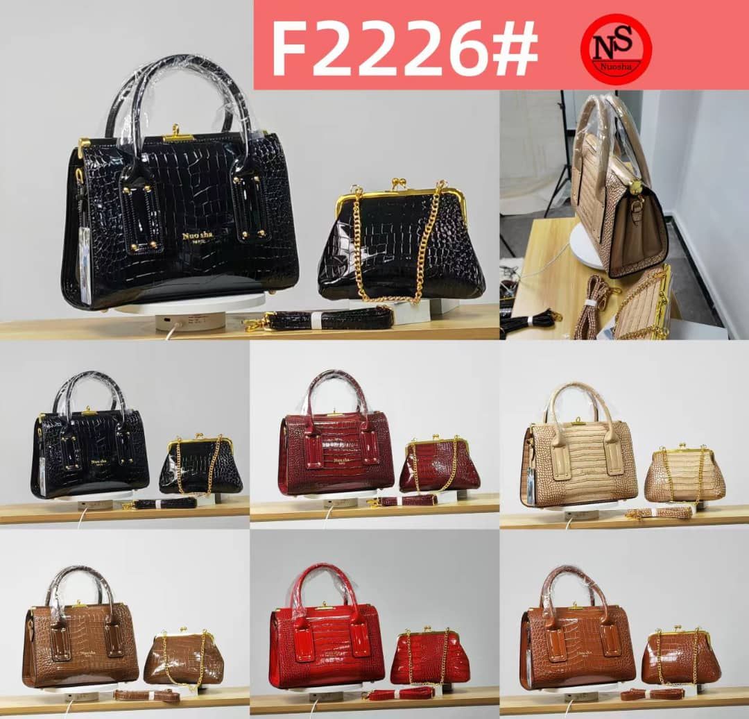 2 In 1 Crocodile Design Leather Handbag, Red