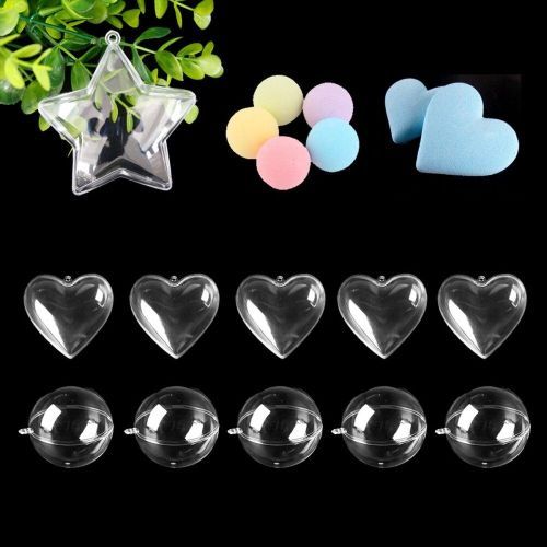 75 Pieces DIY Clear Plastic Bath Mold With 7cm Christmas Ball