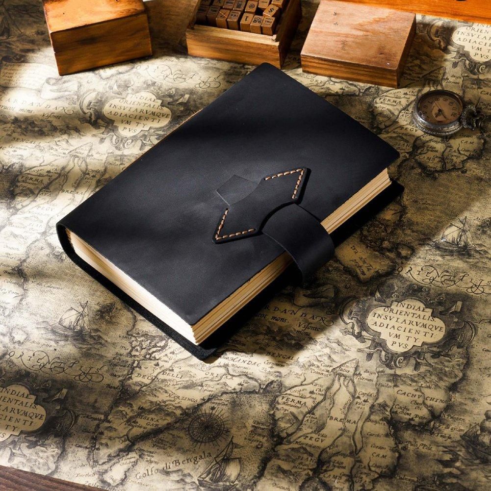 A5 Black Retro First Layer Cowhide Handmade Notebook A5 Kraft Paper Diary Creative Retro Notepad Sketchbook