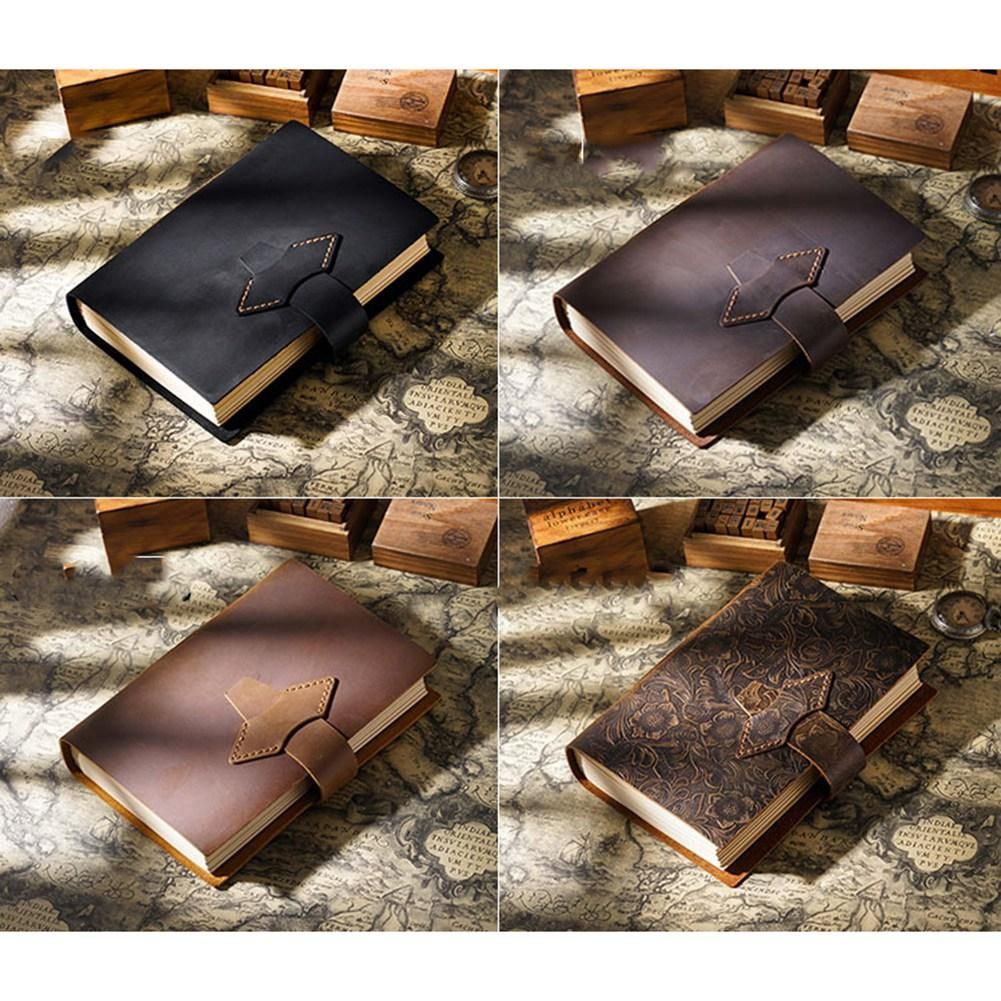 A5 Black Retro First Layer Cowhide Handmade Notebook A5 Kraft Paper Diary Creative Retro Notepad Sketchbook