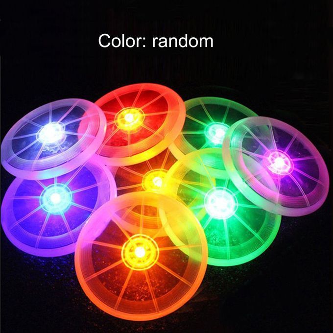 Luminous Flying Dis  Flashing PU Material Round Pet Dog  At Training Toy-random