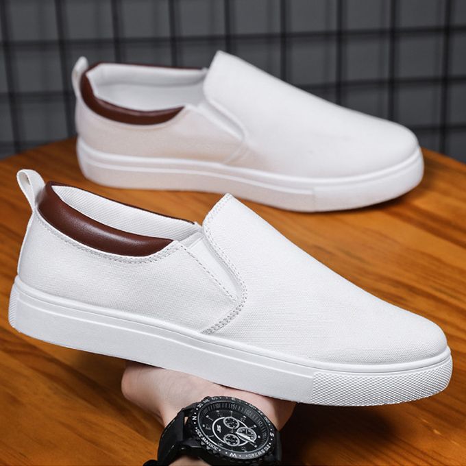 Men's Korean Style Casual Shoes-White