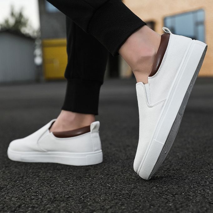 Men's Korean Style Casual Shoes-White