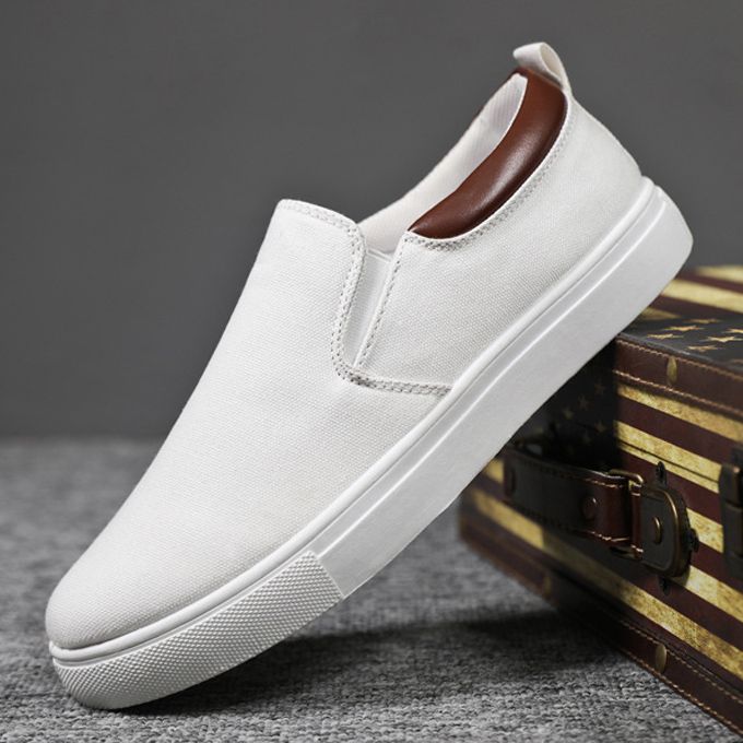 Men's Korean Style Casual Shoes-White