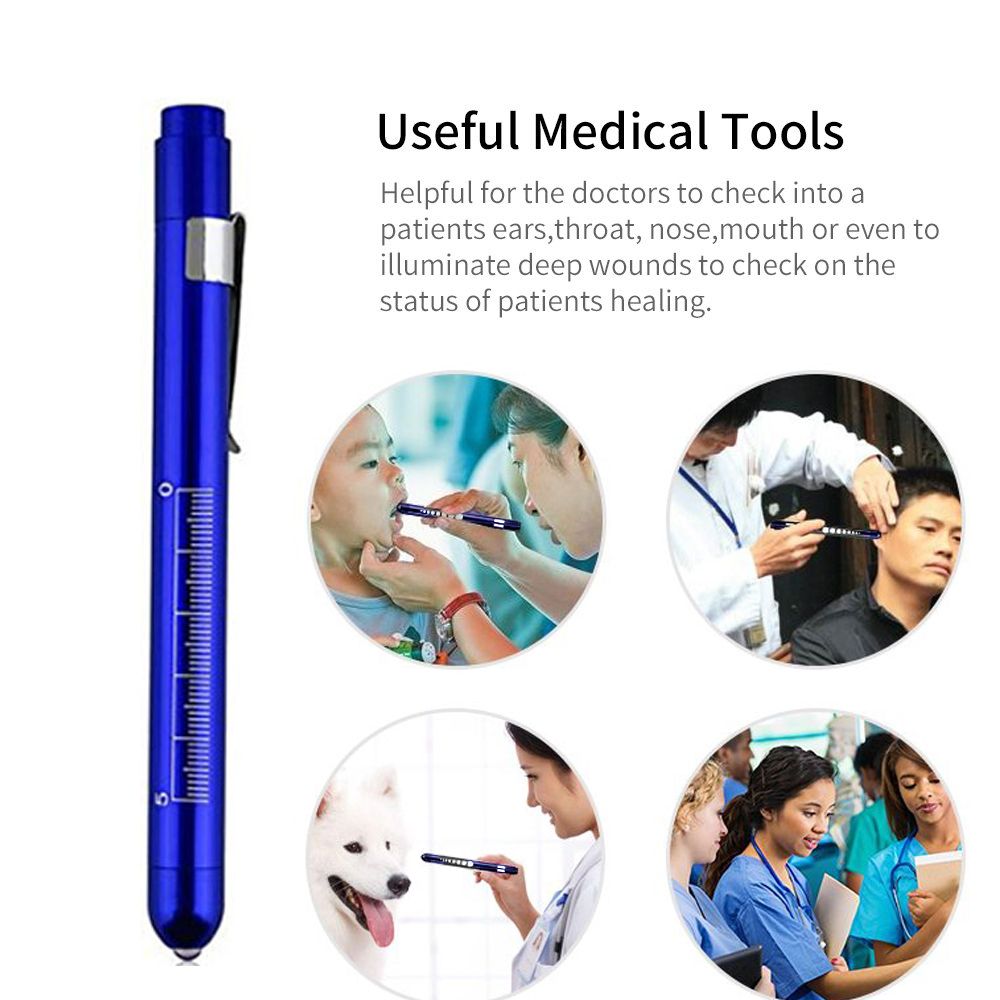 LED Flashlight Medical Torch Light Nurse Pen Light-Blue