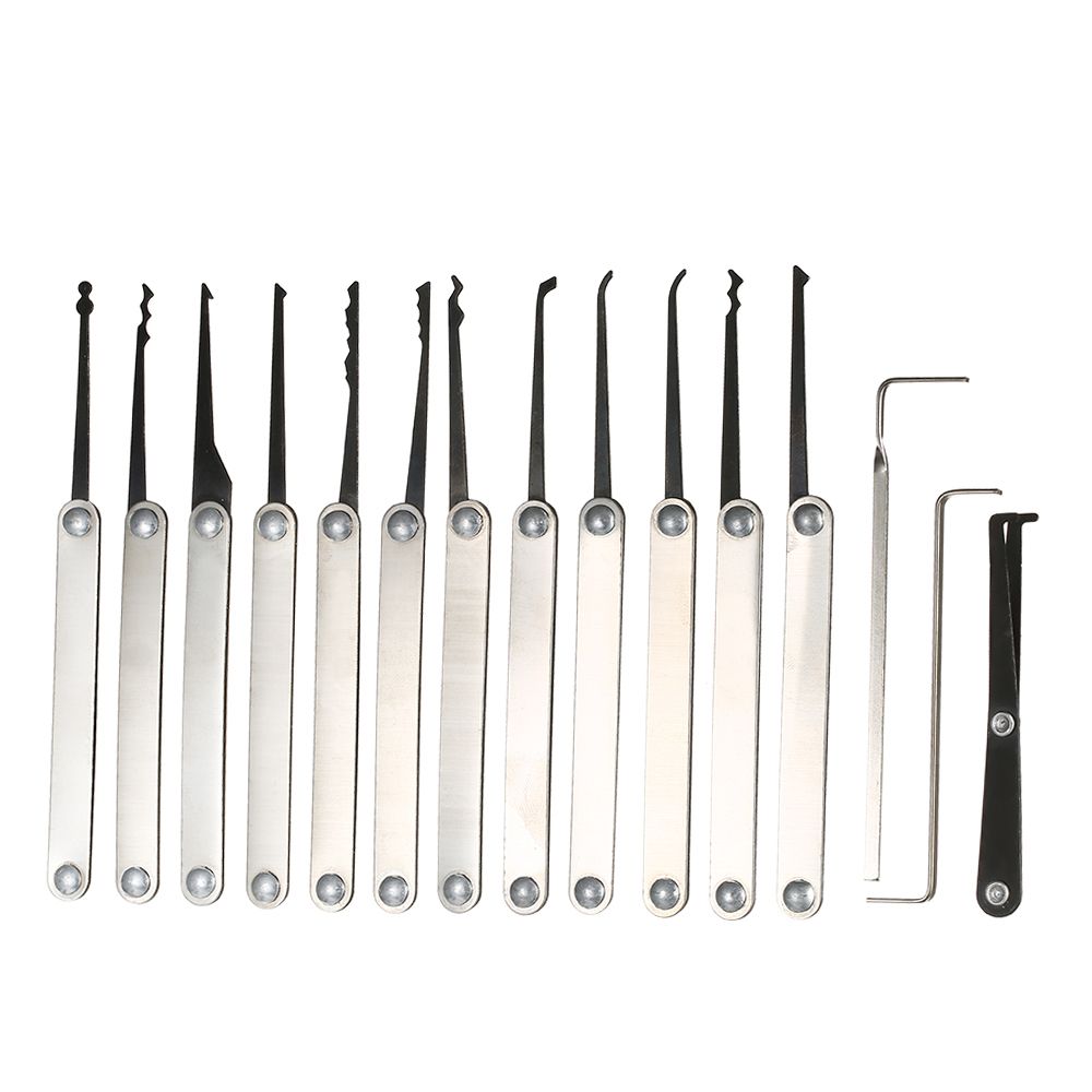 15 PCS Lock Picking Set Stainless Steel Lock Kit Practice