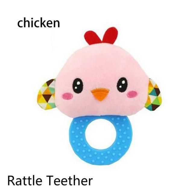 Infan Toyt Rattle Teether Hand Grang Rubber Doll Bell Toy