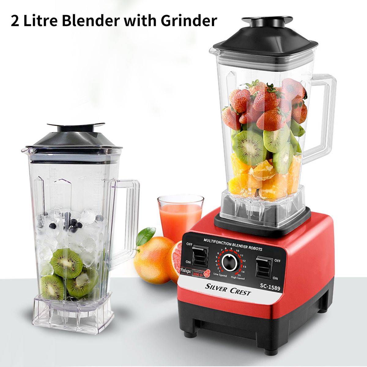 German 2 Litre Blender With Grinder Crusher