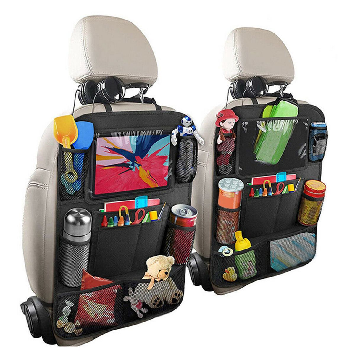 2 Pack Of Car Backseat Organizer Car Kick Mats For Kids Back