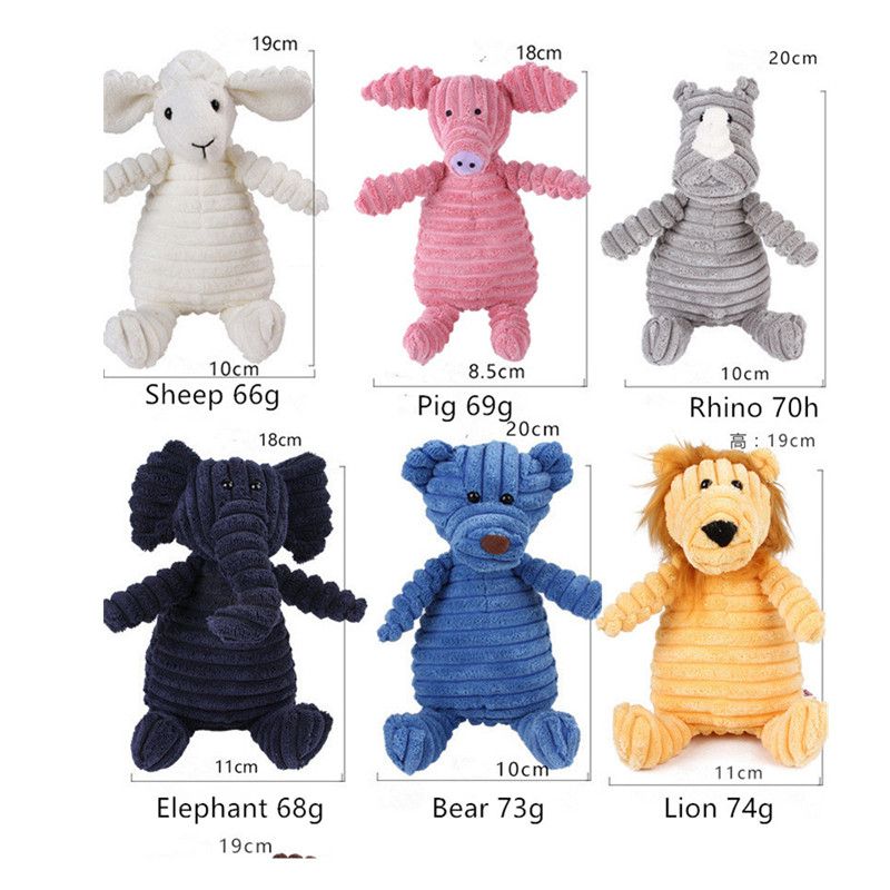 Pet Dog Plush Animal Chewing Toy Wear-resistant Squeak Cute Bear Fox Toys For Dog Puppy Teddy Interactive Toy Supplies-rabbit
