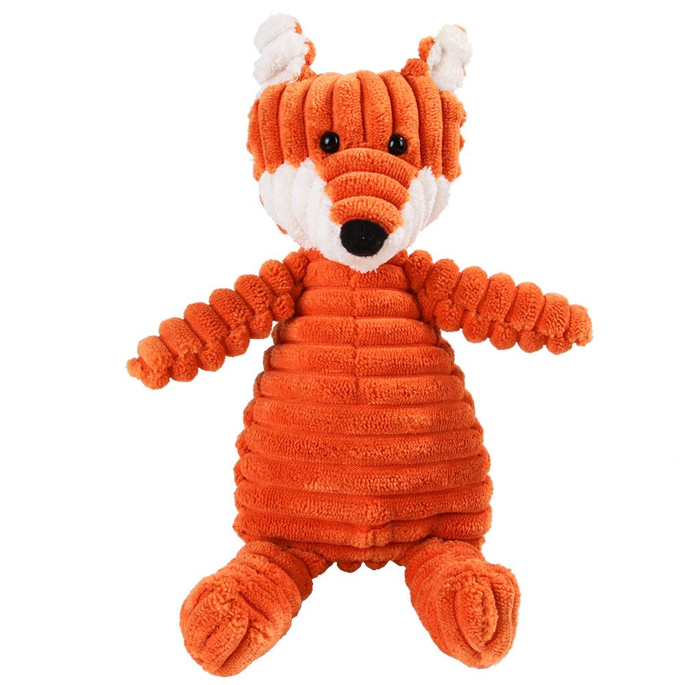 Pet Dog Plush Animal Chewing Toy Wear-resistant Squeak Cute Bear Fox Toys For Dog Puppy Teddy Interactive Toy Supplies-rabbit