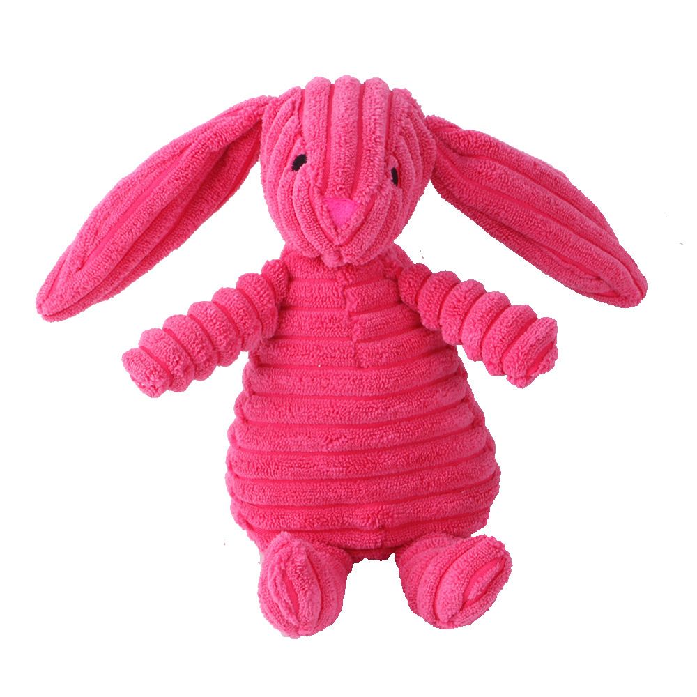 Pet Dog Plush Animal Chewing Toy Wear-resistant Squeak Cute Bear Fox Toys For Dog Puppy Teddy Interactive Toy Supplies-rabbit