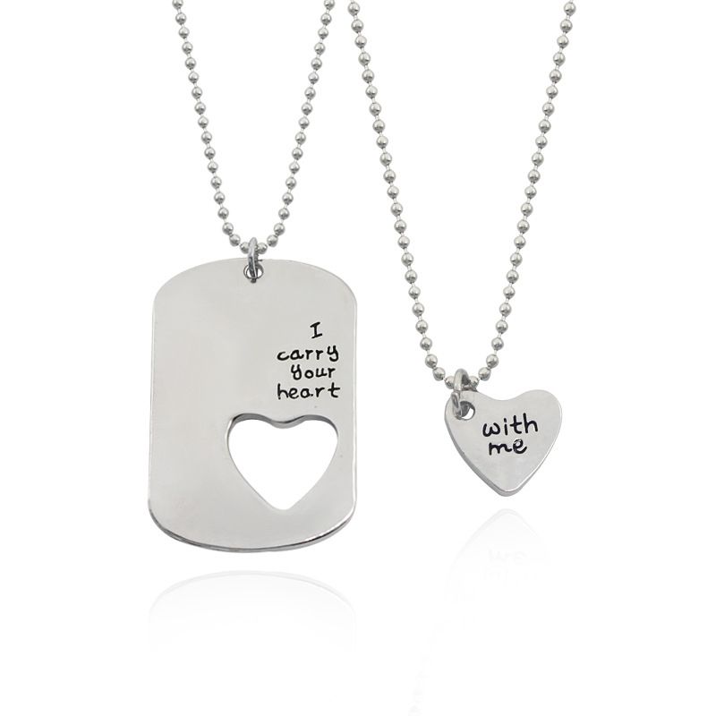 Couple's Necklace Pendant-Silver