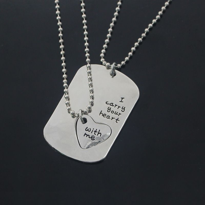 Couple's Necklace Pendant-Silver