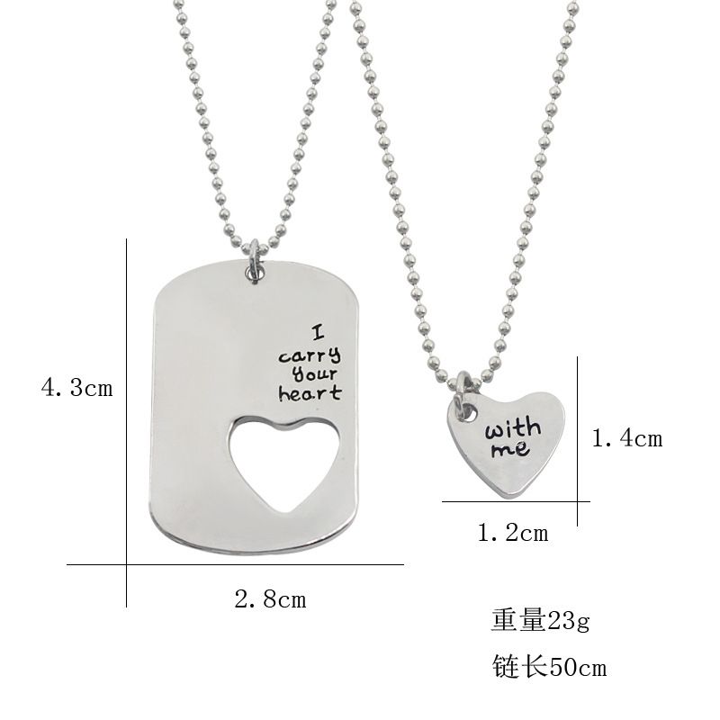 Couple's Necklace Pendant-Silver