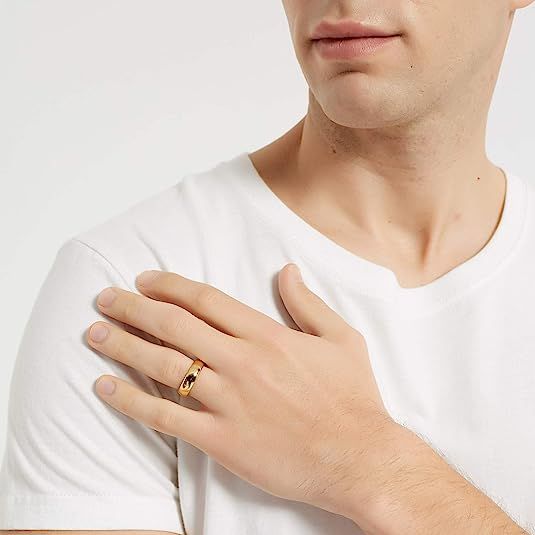 Smooth Stainless Steel Couple Rings Simple 6MM Women Men Jewelry Engagement Gifts