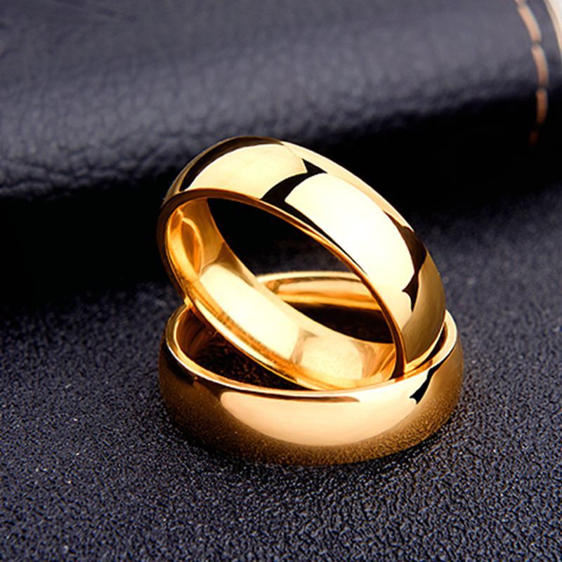 Smooth Stainless Steel Couple Rings Simple 6MM Women Men Jewelry Engagement Gifts
