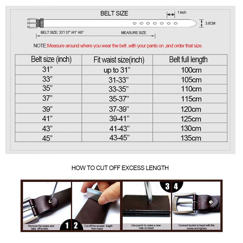 Men's Genuine Leather Belt Designer Belts Men High Quality Luxury Strap Male Belts For Men Fashion Vintage Pin Buckle For Jeans