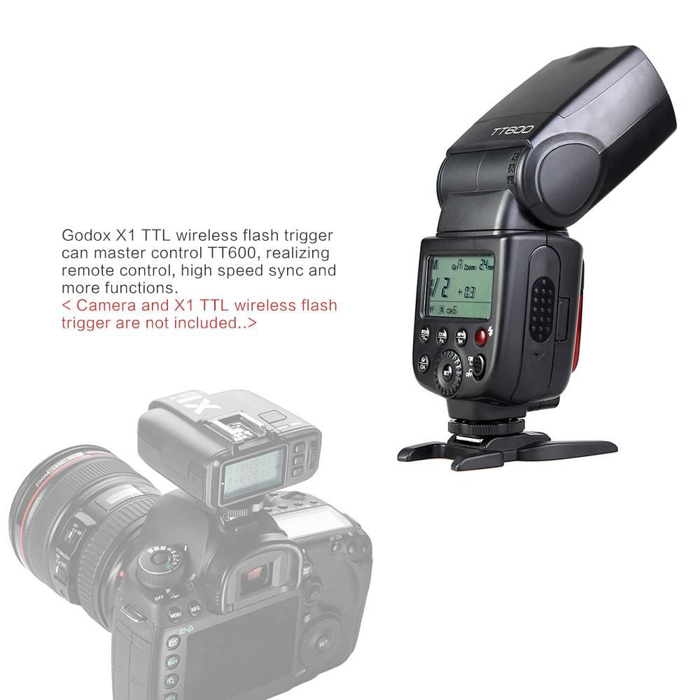 Godox Thinklite TT600 Camera Flash Speedlite Master/Slave Flash with Built-in 2.4G Wireless Trigger System GN60 for Canon Nikon Pentax Olympus Fujifilm Compatible with AD360II-C AD360II-N TT685C TT685N Flash X1T-C/N Trigger
