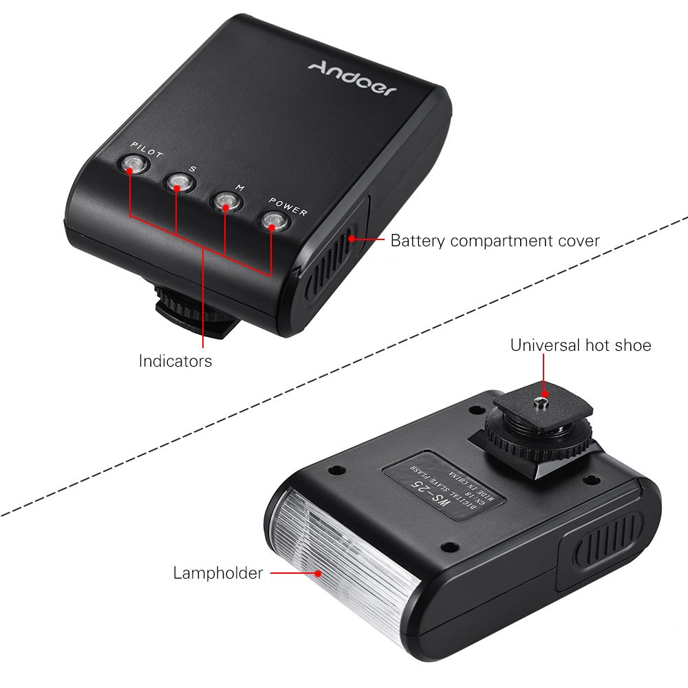 WS-25 Professional Portable Mini Digital Slave Flash